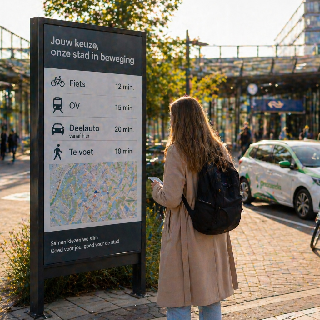 Dienstbeeld deelmobiliteit op de website van 2-Flow