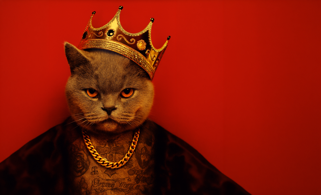 Dukes-kat met kroon