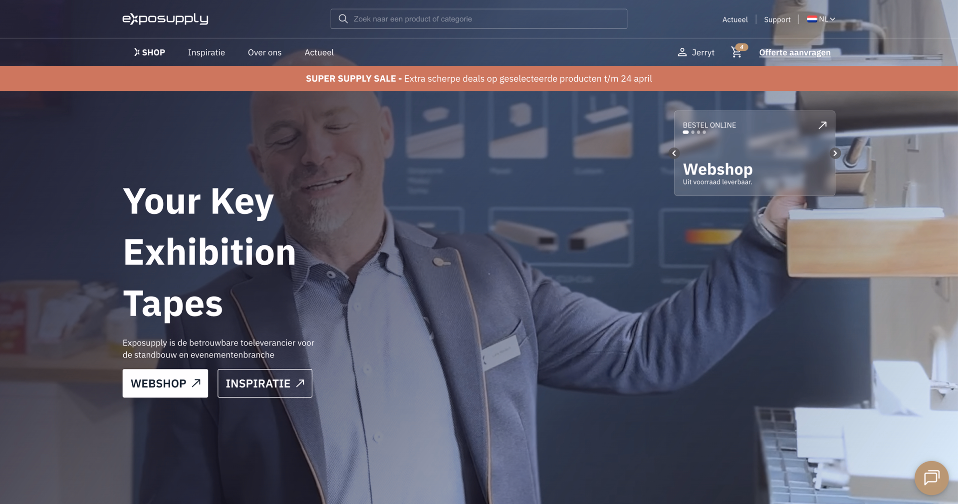 Exposupply webshop: ontwerp en visuele presentatie